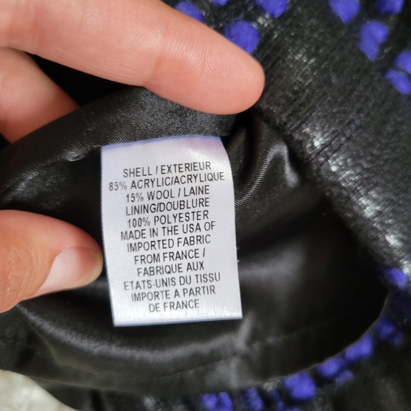 Milly Wool Blend Mini Skirt Purple Black Sz 2 - Picture 7 of 8